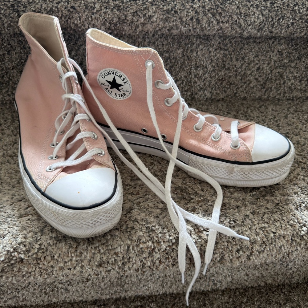 Converse Pink High Top Platform Sneakers